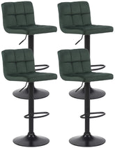 4er Set Barhocker Feni Samt - gr�n