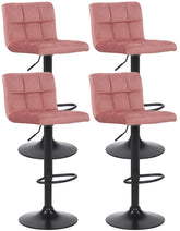 4er Set Barhocker Feni Samt - pink