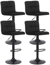 4er Set Barhocker Feni Samt - schwarz