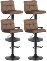 4er Set Barhocker Feni Samt - braun