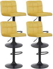 4er Set Barhocker Feni Samt - gelb