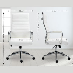 Bürostuhl Kolumbus Echtleder - weiß