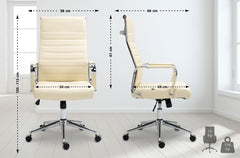 Bürostuhl Kolumbus Echtleder - creme