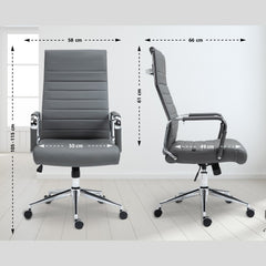 Bürostuhl Kolumbus Echtleder - grau