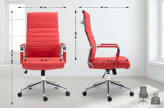 Bürostuhl Kolumbus Echtleder - rot