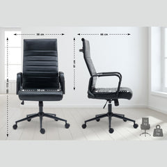 Bürostuhl Kolumbus Echtleder - schwarz/schwarz