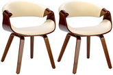 2er Set Esszimmerstuhl Foley Kunstleder - walnuss/creme