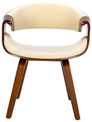 2er Set Esszimmerstuhl Foley Kunstleder - walnuss/creme