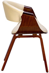 2er Set Esszimmerstuhl Foley Kunstleder - walnuss/creme
