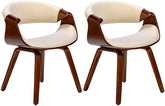 2er Set Esszimmerstuhl Foley Stoff - walnuss/creme