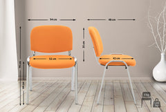 Besucherstuhl Ken C Stoff - orange