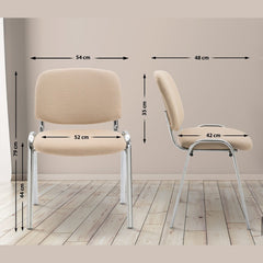 Besucherstuhl Ken C Stoff - creme