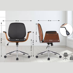 Bürostuhl Kemberg Kunstleder - walnuss/schwarz