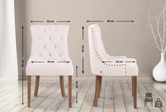 Esszimmerstuhl Aberdeen Samt antik-hell - creme