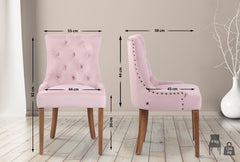 Esszimmerstuhl Aberdeen Samt antik-hell - pink