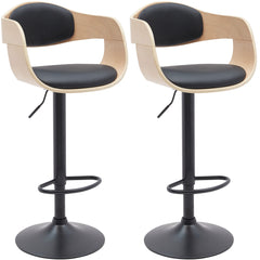 2er Set Barhocker Kingston B Kunstleder - natura/schwarz by Dropshipping-Europe – Barhocker