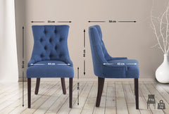 Esszimmerstuhl Aberdeen Stoff antik - blau