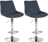 Set di 2 sgabelli da bar Toni in tessuto grigio scuro con schienale per un comfort elegante e moderno.