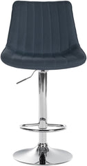 2er Set Barhocker Toni Stoff chrom - dunkelgrau