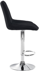2er Set Barhocker Toni Stoff chrom - schwarz