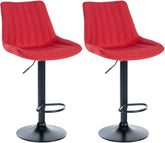 Set di 2 sgabelli da bar Toni in tessuto nero e rosso, design moderno e comfort ottimale per la tua casa.