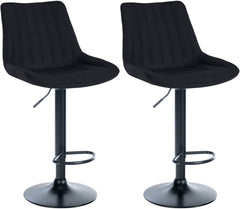 2er Set Barhocker Toni Stoff schwarz - schwarz