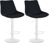 Set di 2 sgabelli da bar Toni in tessuto bianco e nero, design elegante e comfort ottimale per la tua cucina o il tuo bar.