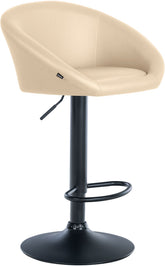 Barhocker Davie Kunstleder schwarz - creme