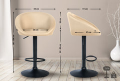Barhocker Davie Kunstleder schwarz - creme