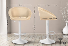 Barhocker Davie Kunstleder wei� - creme