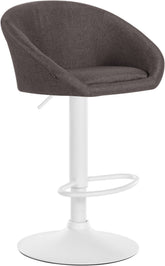 Barhocker Davie Stoff wei� - dunkelgrau