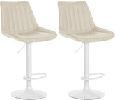 2er Set Barhocker Toni Kunstleder weiß - creme