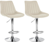 2er Set Barhocker Toni Kunstleder chrom - creme
