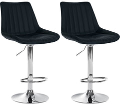 2er Set Barhocker Toni Kunstleder chrom - schwarz