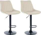 2er Set Barhocker Toni Kunstleder schwarz - creme