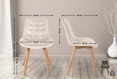 Stuhl Brook Samt - creme