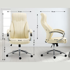 Bürostuhl Wigan Echtleder - creme