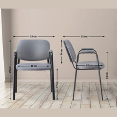 Besucherstuhl Ken PRO Stoff - grau