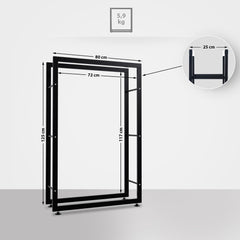 Kaminholzständer Keri V2 25x80x125 - schwarz