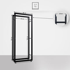 Kaminholzständer Keri V2 25x60x150 - schwarz