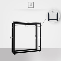 Kaminholzständer Keri V2 25x100x100 - schwarz