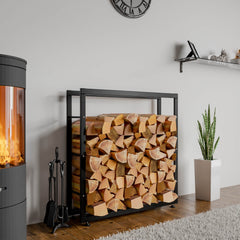 Kaminholzständer Keri V2 25x100x100 - schwarz