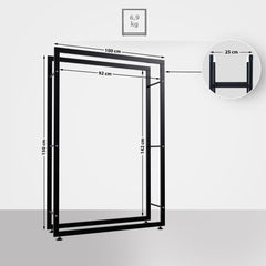 Kaminholzständer Keri V2 25x100x150 - schwarz