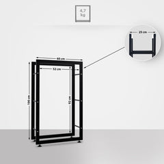 Kaminholzständer Keri V2 25x60x100 - schwarz