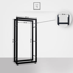 Kaminholzständer Keri V2 25x60x125 - schwarz