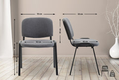 Besucherstuhl Ken V2 Stoff - grau