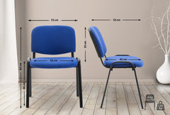Besucherstuhl Ken V2 Stoff - blau