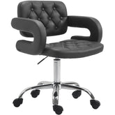 Arbeitshocker Dublin Kunstleder - schwarz