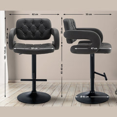 Barhocker Dublin schwarz - grau