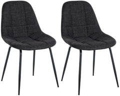 2er Set Stuhl Tom Stoff - dunkelgrau